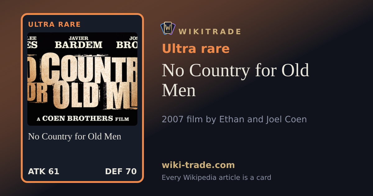 No Country for Old Men — Ultra rare card