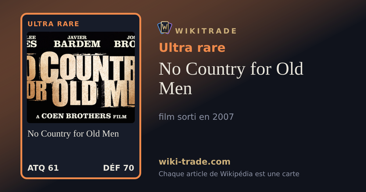 No Country for Old Men — carte Ultra rare