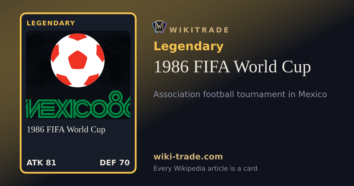 1986 FIFA World Cup — Legendary card