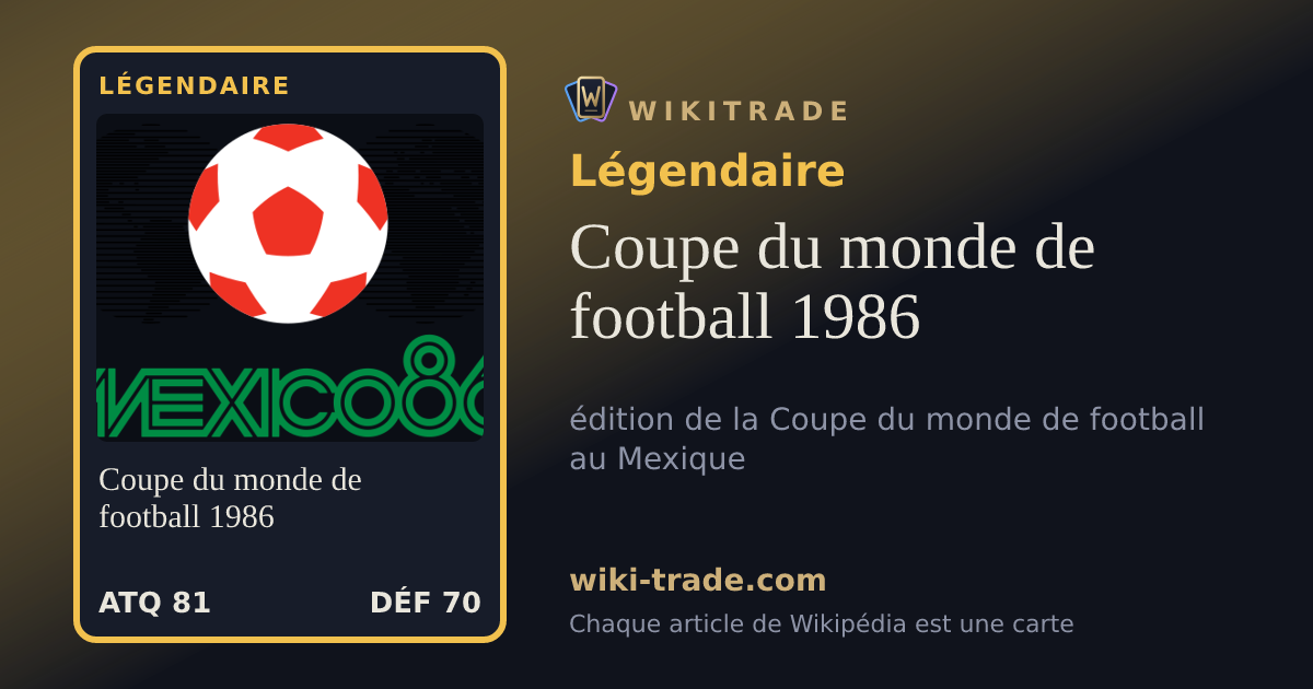 Coupe du monde de football 1986 — carte Légendaire