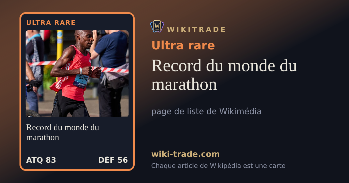 Record du monde du marathon — carte Ultra rare