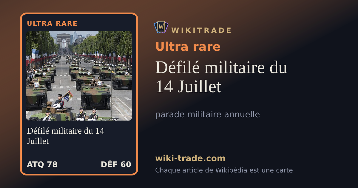 Défilé militaire du 14 Juillet — carte Ultra rare