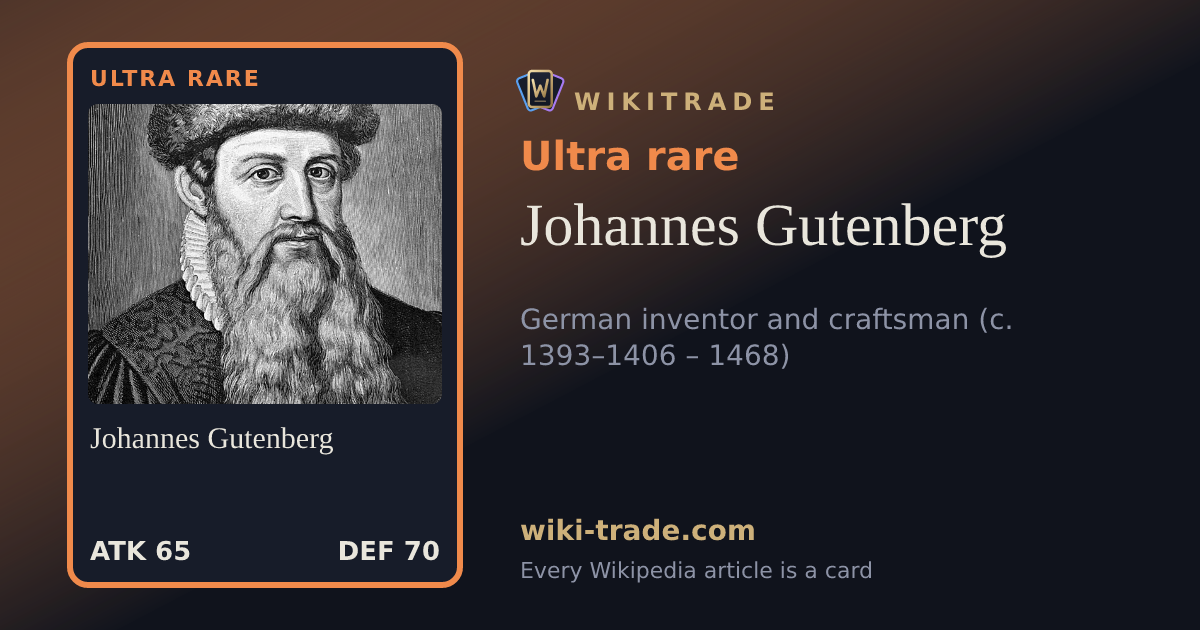Johannes Gutenberg — Ultra rare card