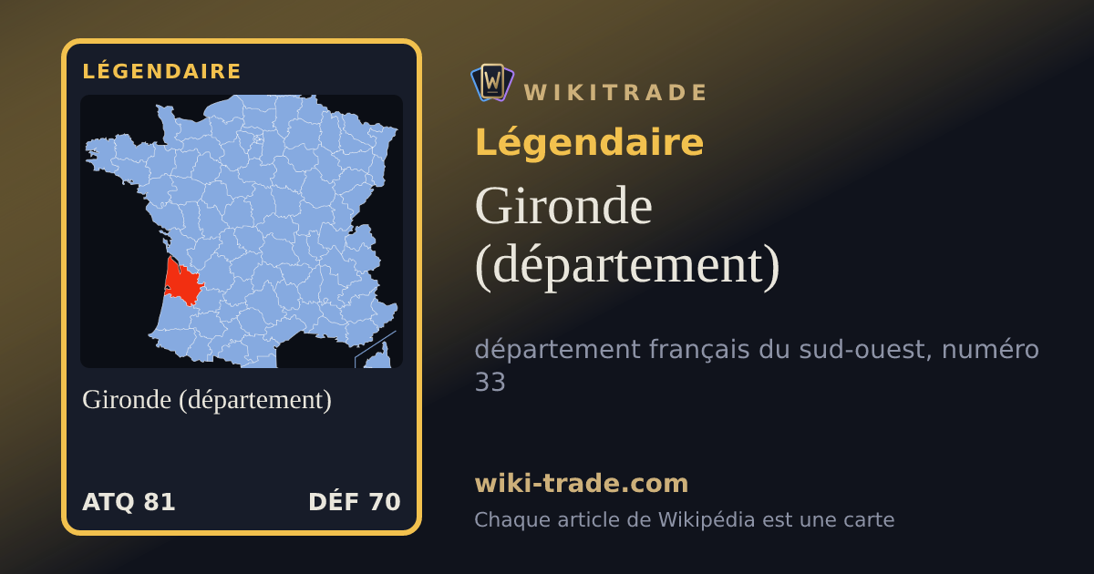 Gironde (département) — carte Légendaire