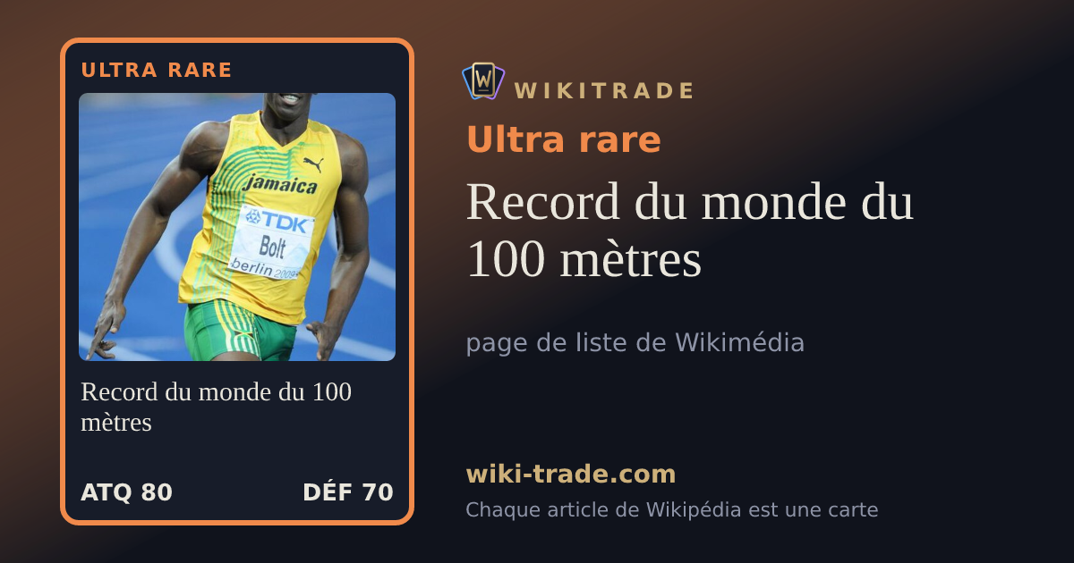 Record du monde du 100 mètres — carte Ultra rare