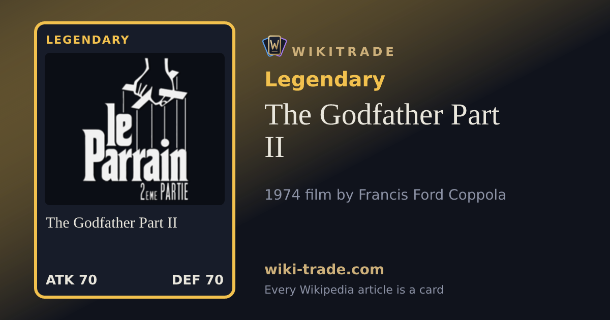 The Godfather Part II — Legendary card