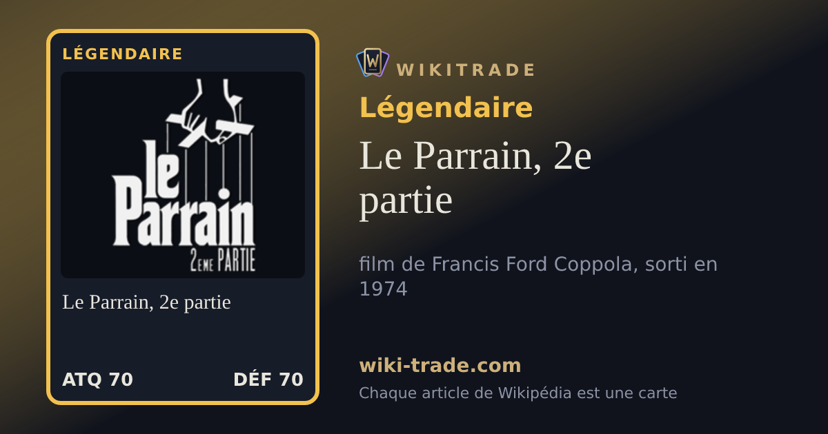 Le Parrain, 2e partie — carte Légendaire