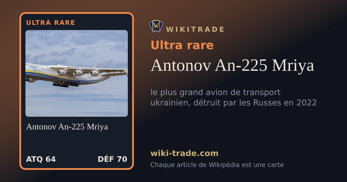Antonov An-225 Mriya — carte Ultra rare