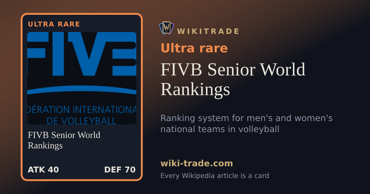 FIVB Senior World Rankings — Ultra rare card