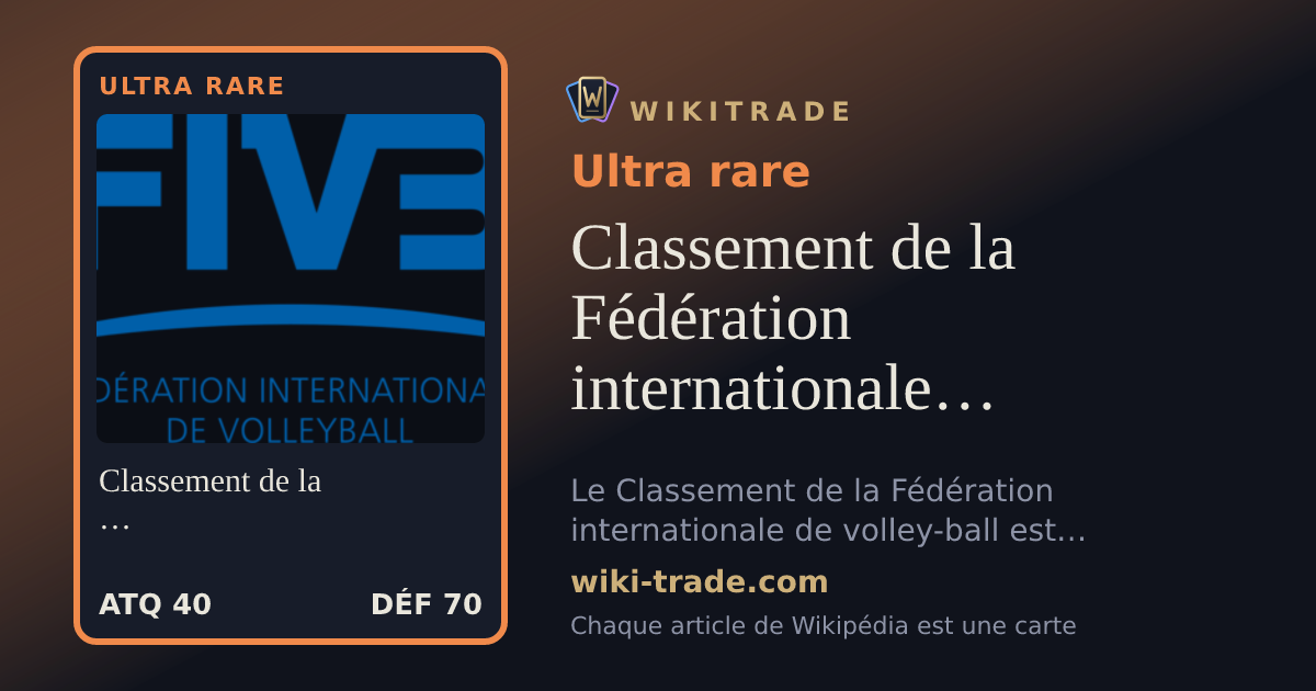 Classement de la Fédération internationale de volley-ball — carte Ultra rare