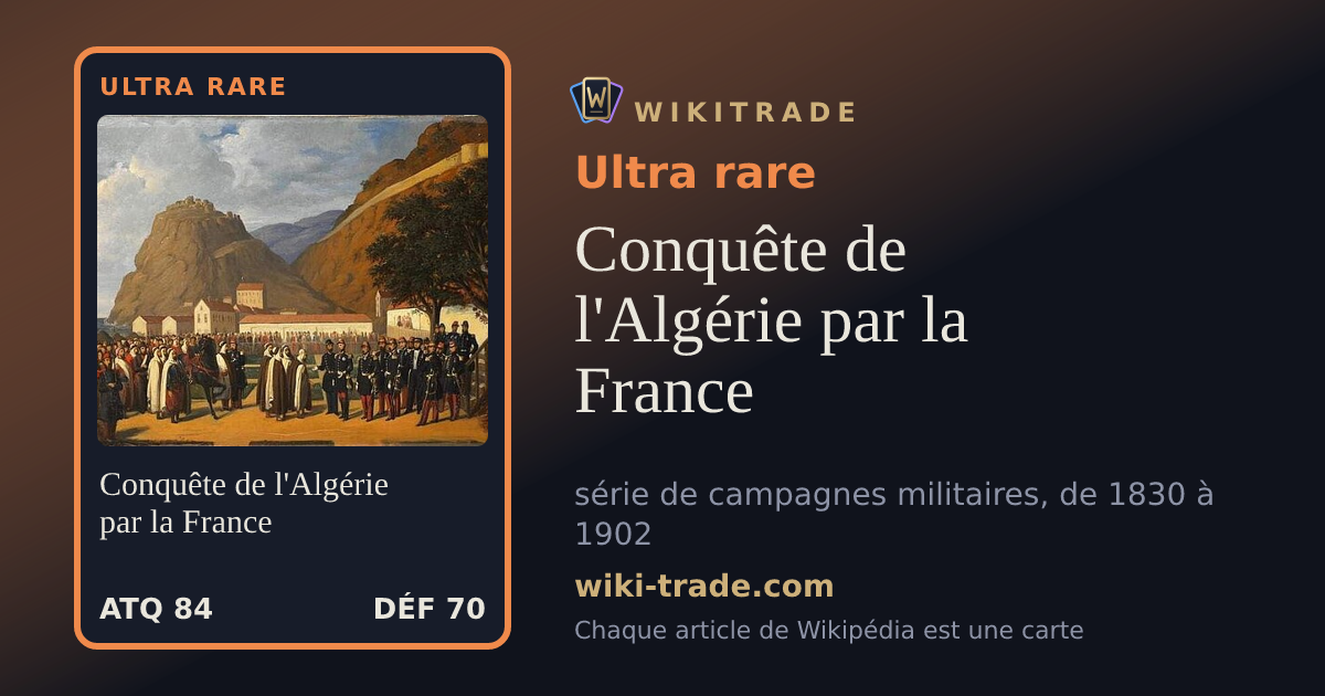 Conquête de l'Algérie par la France — carte Ultra rare