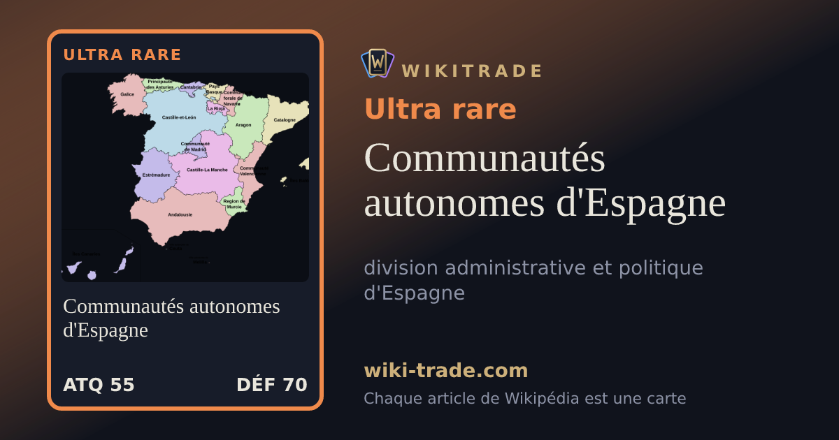 Communautés autonomes d'Espagne — carte Ultra rare