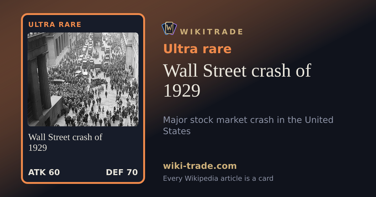 Wall Street crash of 1929 — Ultra rare card