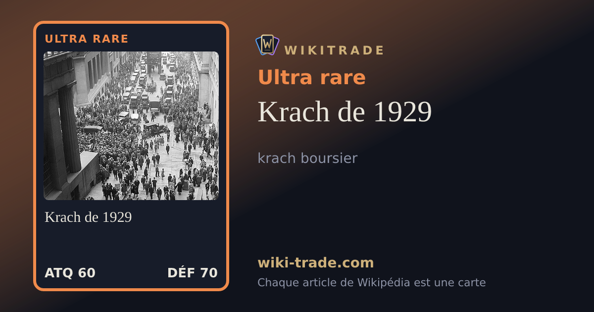 Krach de 1929 — carte Ultra rare