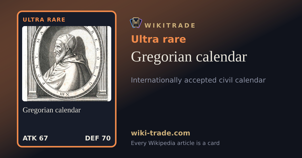 Gregorian calendar — Ultra rare card