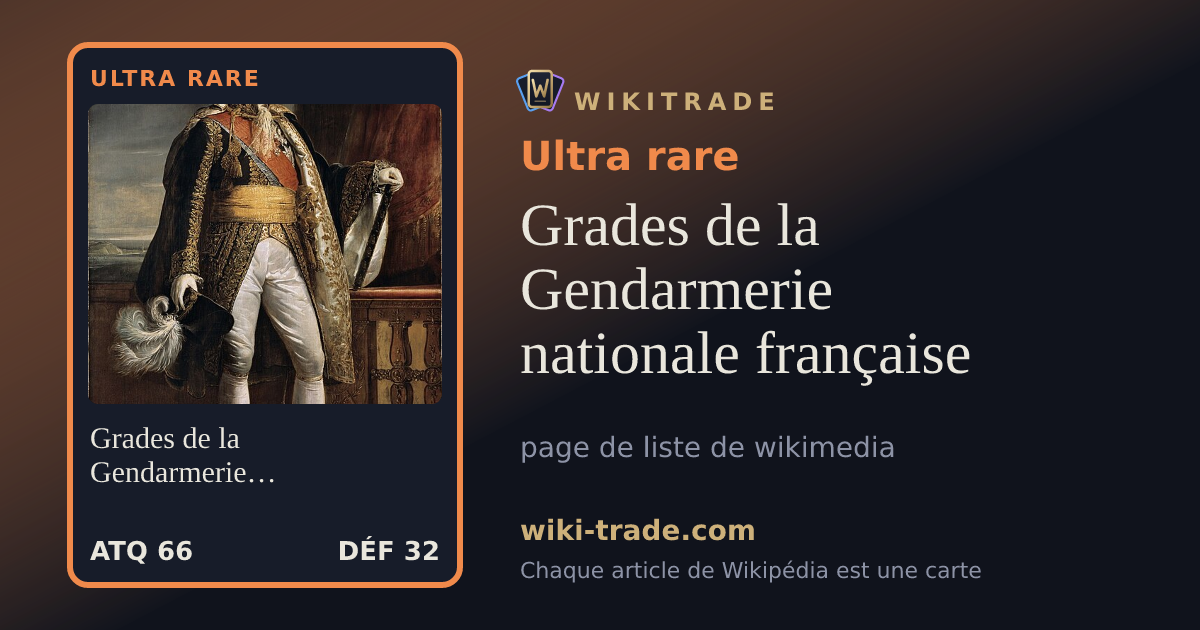 Grades de la Gendarmerie nationale française — carte Ultra rare