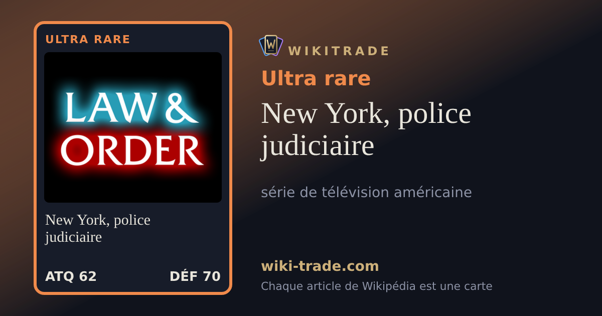 New York, police judiciaire — carte Ultra rare