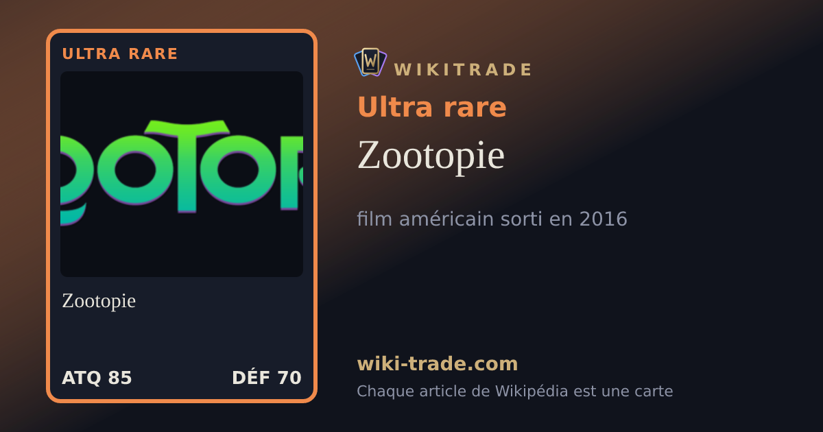 Zootopie — carte Ultra rare