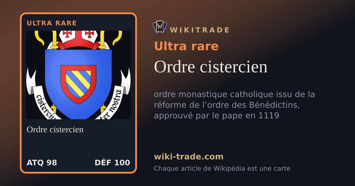 Ordre cistercien — carte Ultra rare