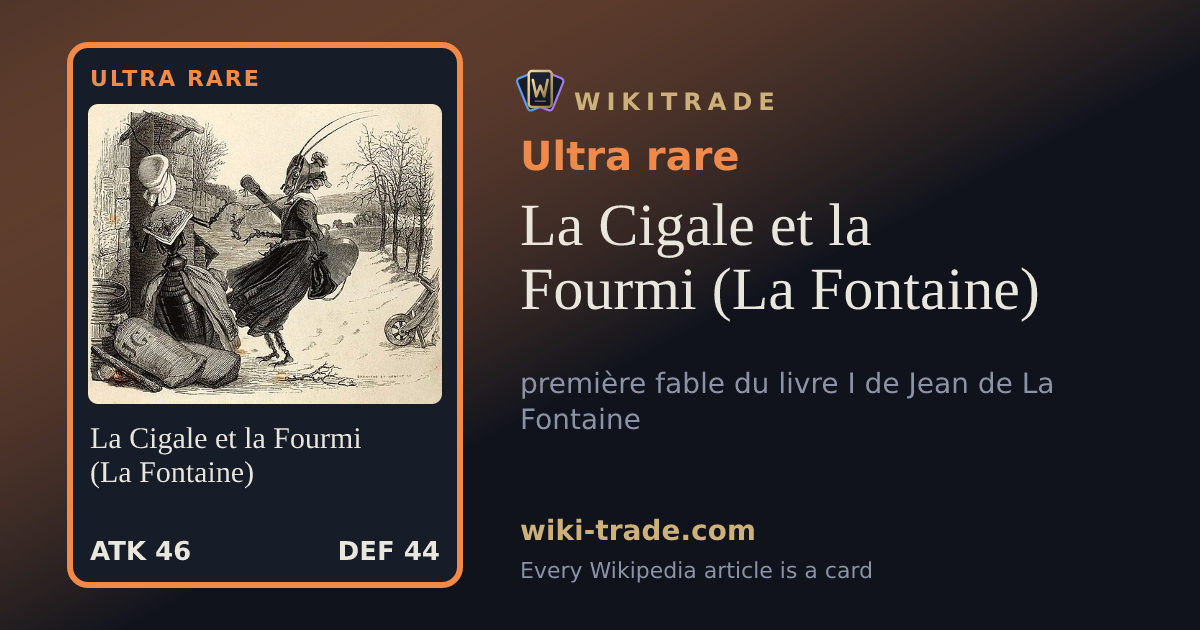 La Cigale et la Fourmi (La Fontaine) — Ultra rare card
