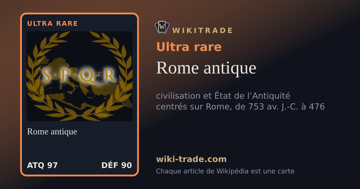 Rome antique — carte Ultra rare