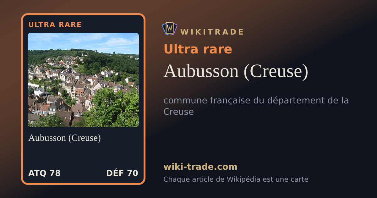 Aubusson (Creuse) — carte Ultra rare
