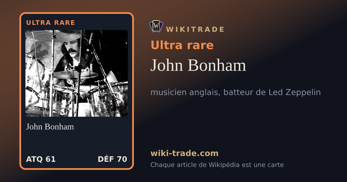 John Bonham — carte Ultra rare
