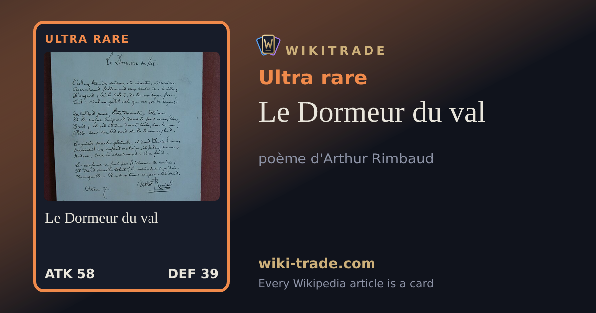 Le Dormeur du val — Ultra rare card