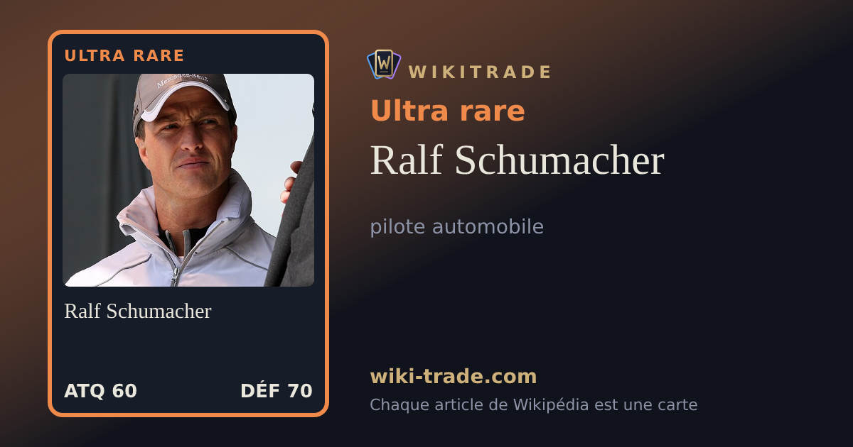 Ralf Schumacher — carte Ultra rare