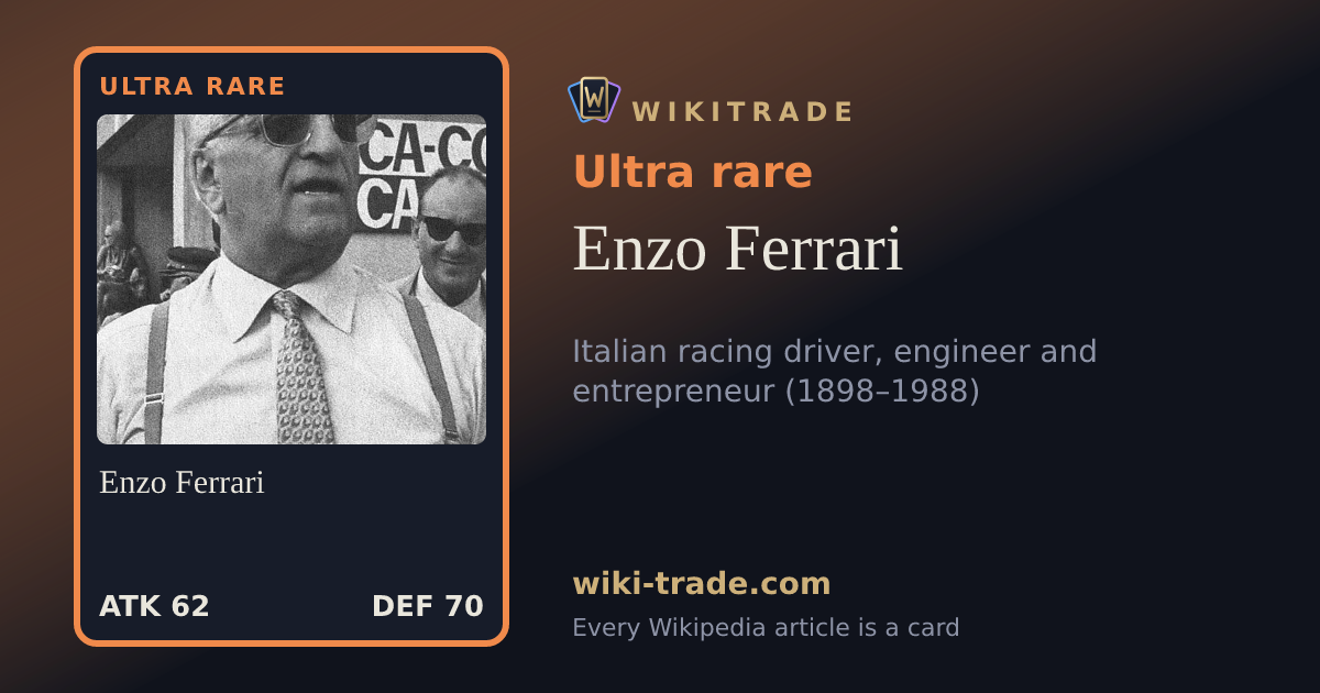 Enzo Ferrari — Ultra rare card
