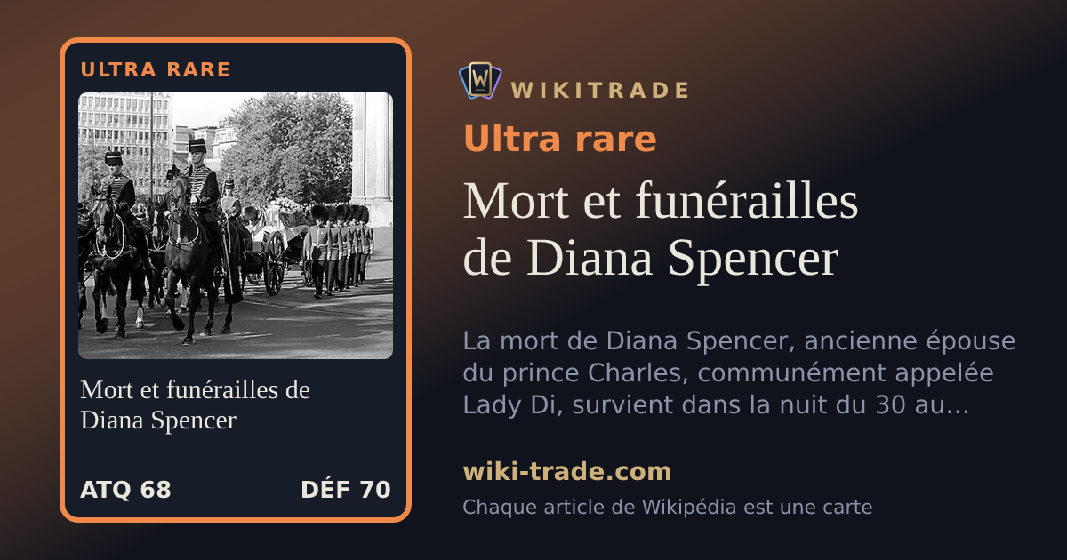 Mort et funérailles de Diana Spencer — carte Ultra rare