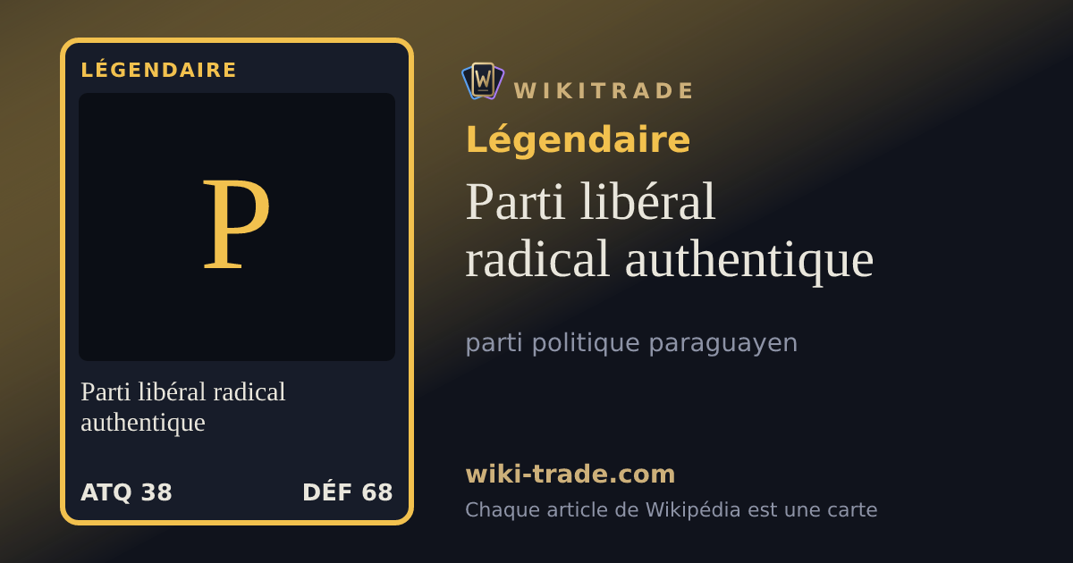 Parti libéral radical authentique — carte Légendaire