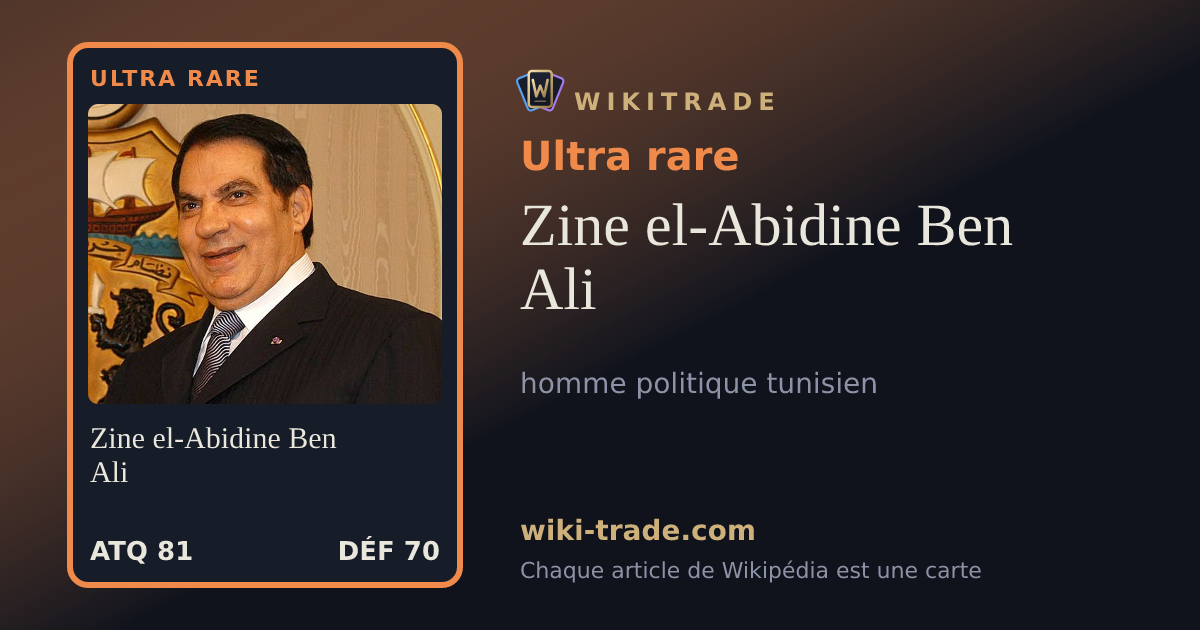 Zine el-Abidine Ben Ali — carte Ultra rare