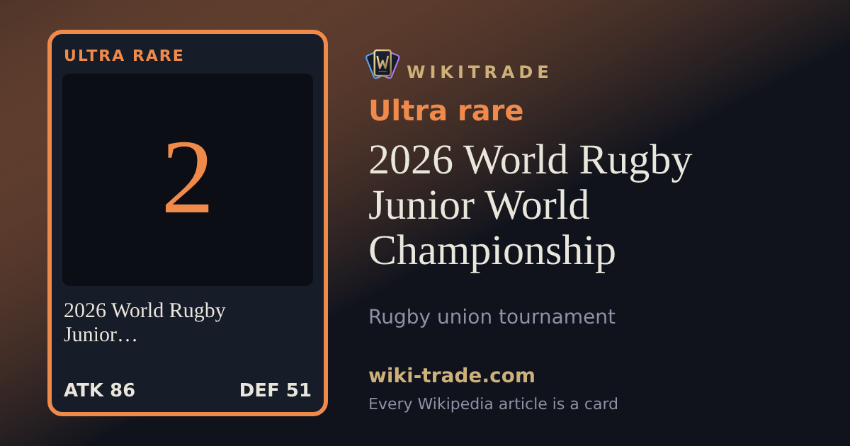 2026 World Rugby Junior World Championship — Ultra rare card