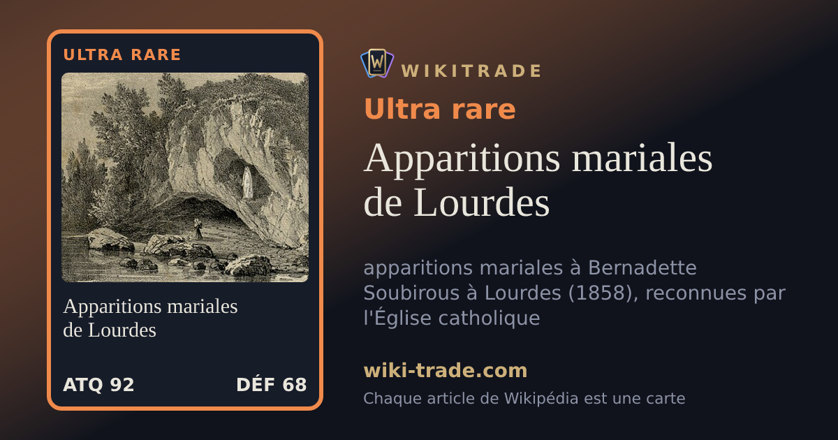 Apparitions mariales de Lourdes — carte Ultra rare