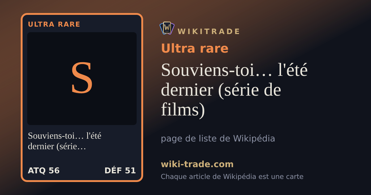 Souviens-toi… l'été dernier (série de films) — carte Ultra rare
