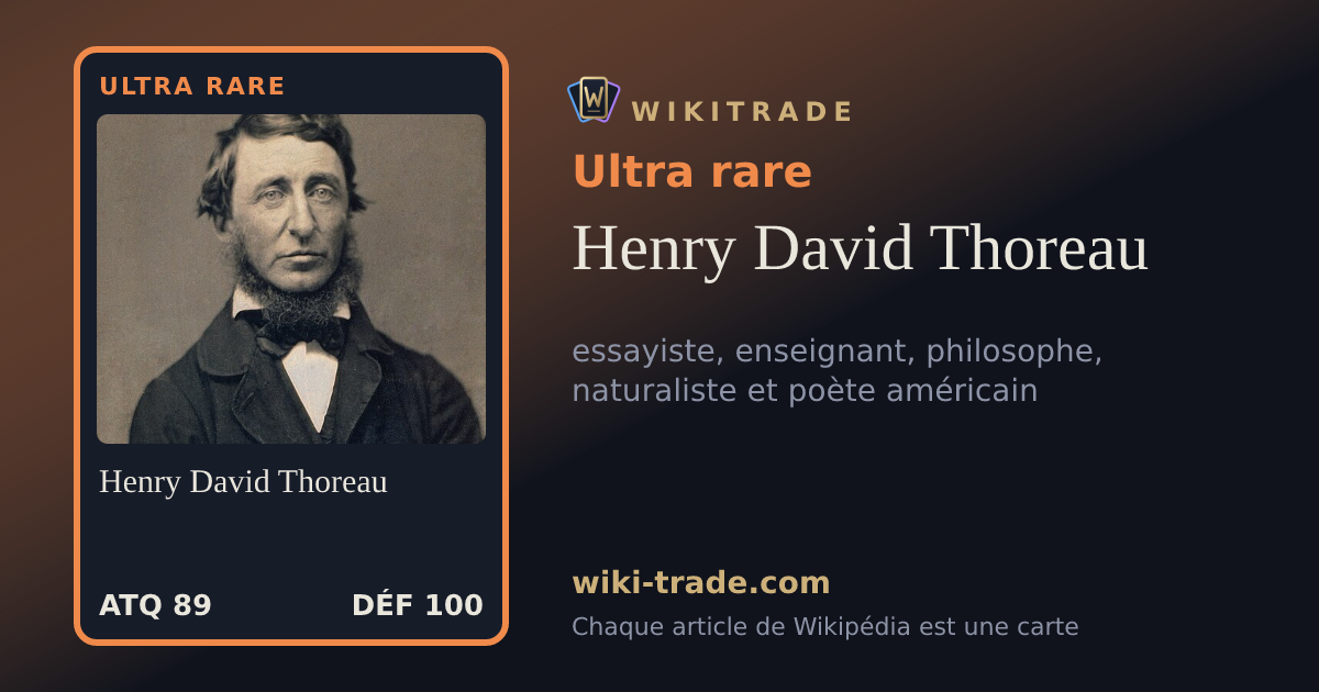 Henry David Thoreau — carte Ultra rare