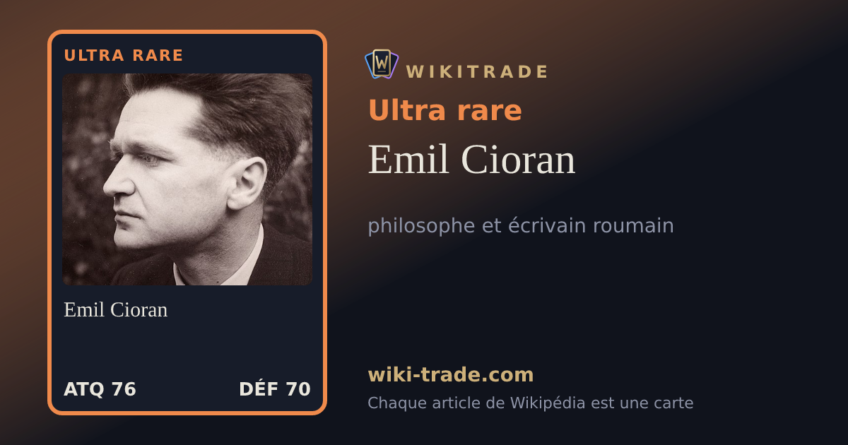 Emil Cioran — carte Ultra rare