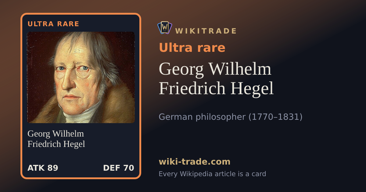 Georg Wilhelm Friedrich Hegel — Ultra rare card