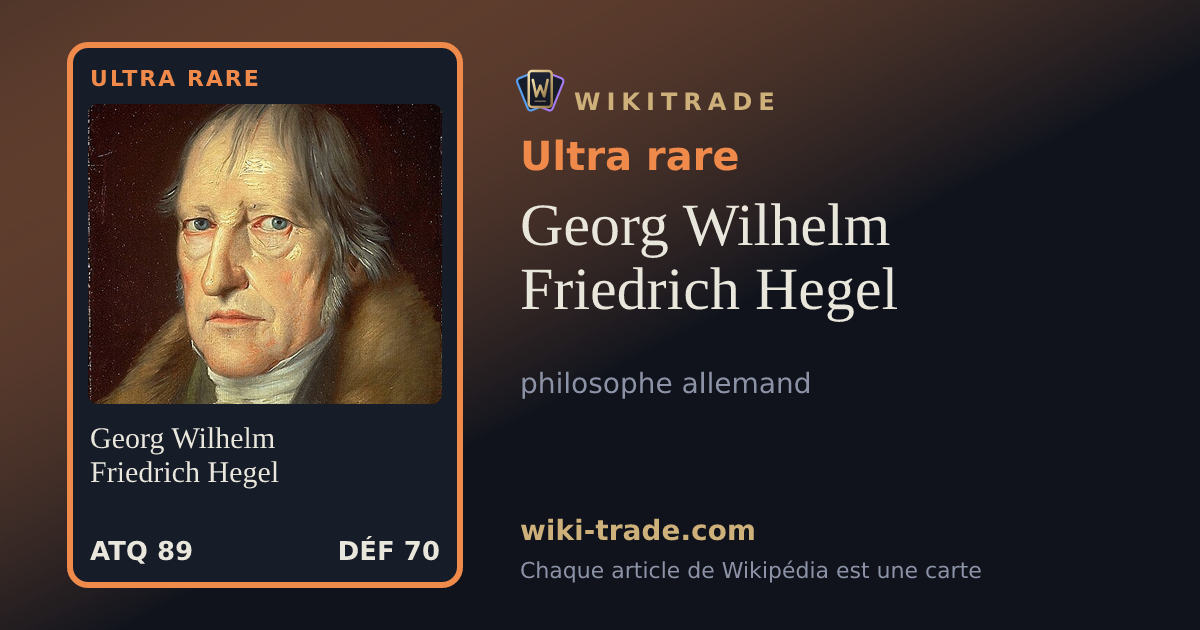 Georg Wilhelm Friedrich Hegel — carte Ultra rare