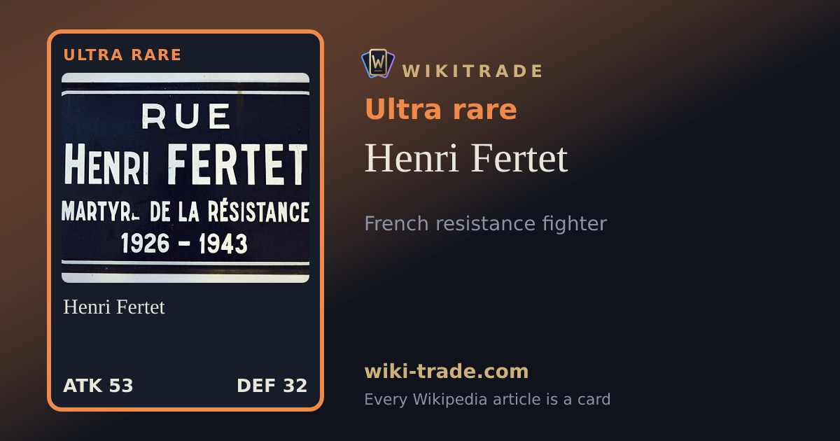 Henri Fertet — Ultra rare card
