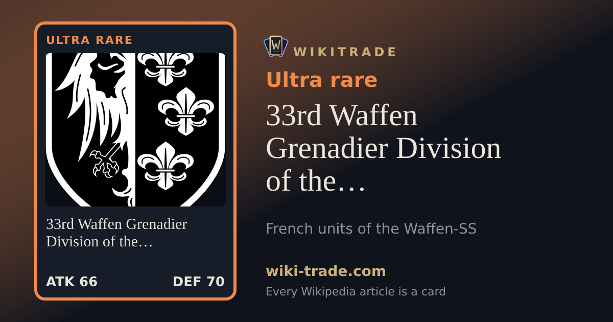 33rd Waffen Grenadier Division of the SS Charlemagne — Ultra rare card