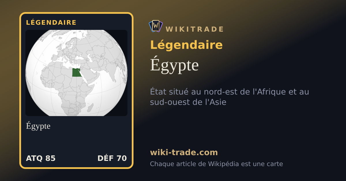 Égypte — carte Légendaire