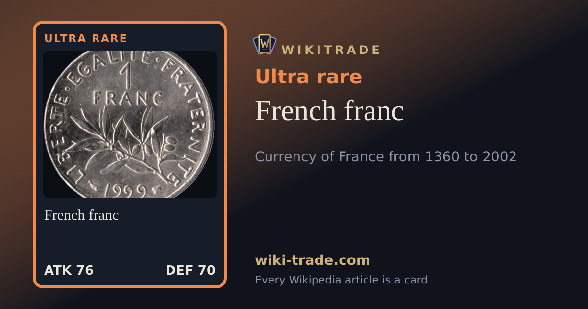 French franc — Ultra rare card