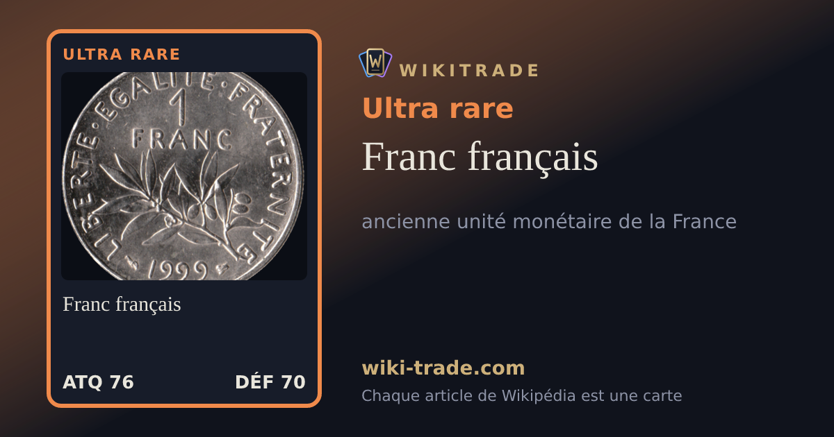 Franc français — carte Ultra rare