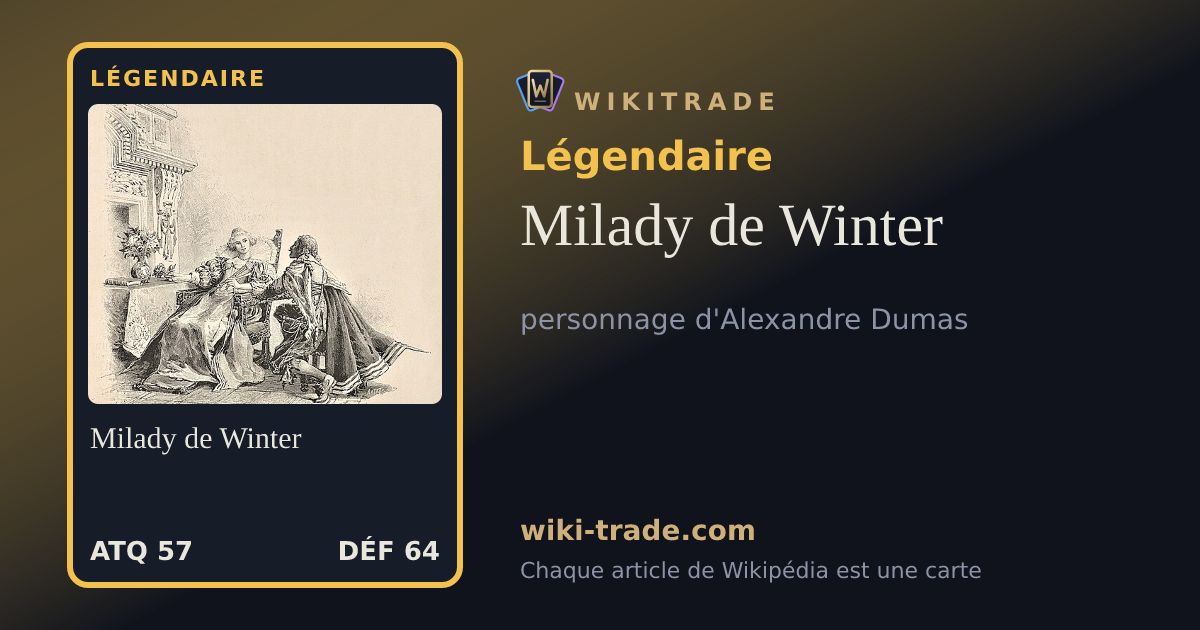 Milady de Winter — carte Légendaire