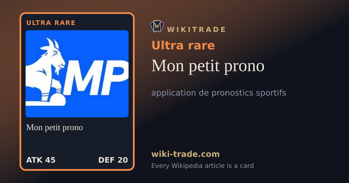 Mon petit prono — Ultra rare card