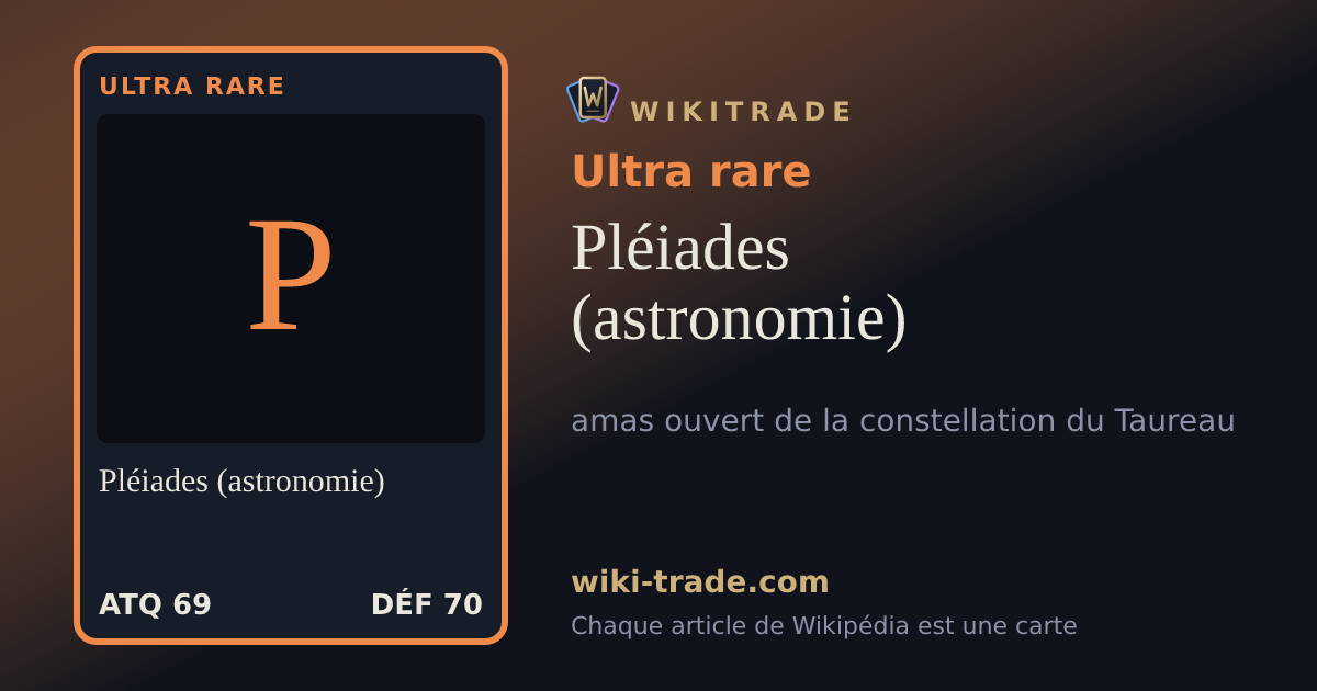 Pléiades (astronomie) — carte Ultra rare