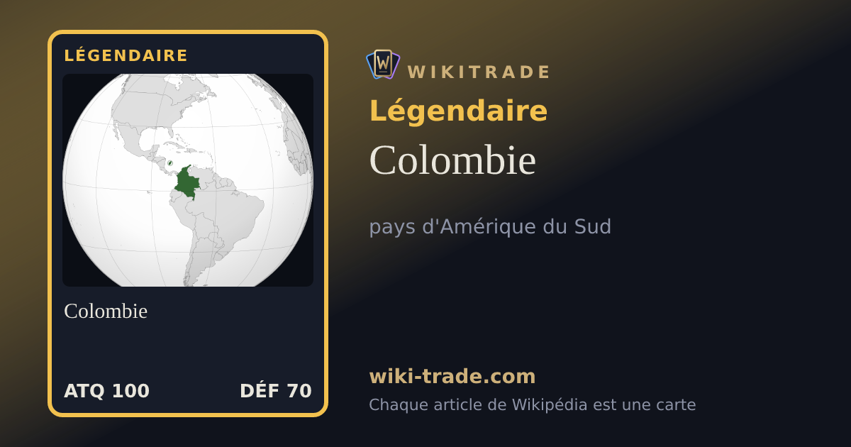 Colombie — carte Légendaire