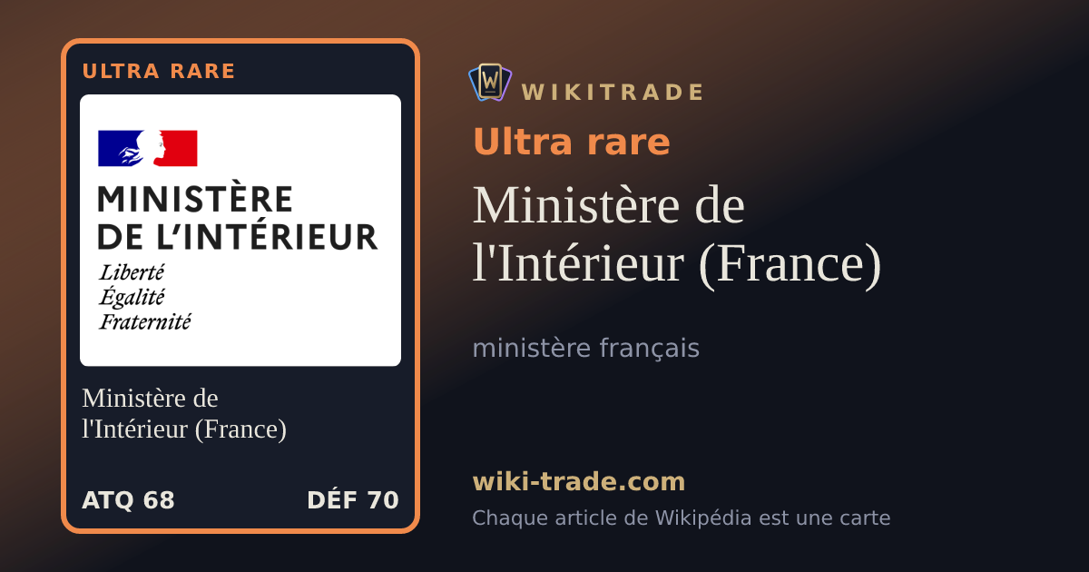 Ministère de l'Intérieur (France) — carte Ultra rare